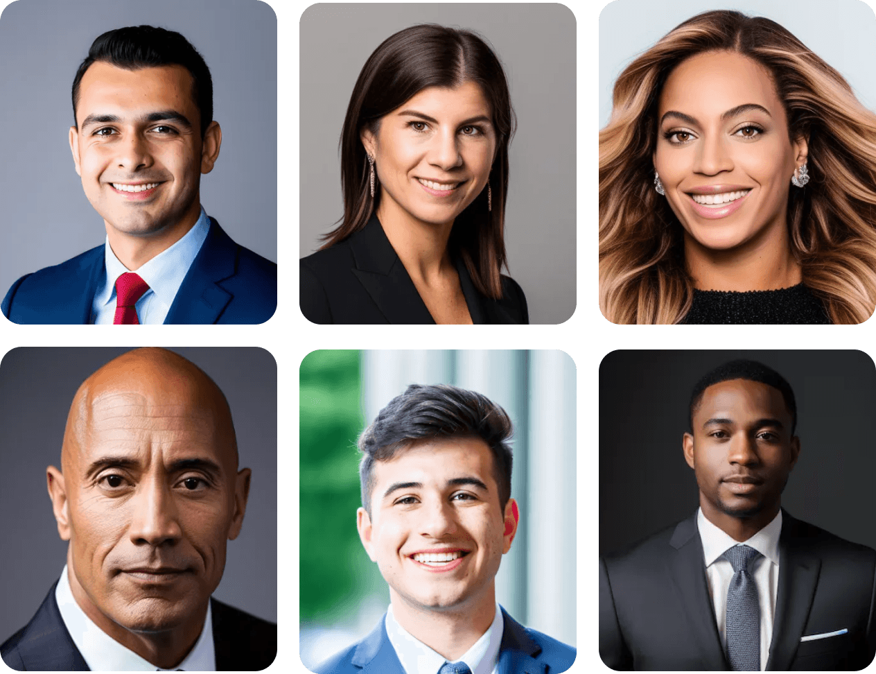 Executive AI headshot examples for business leaders