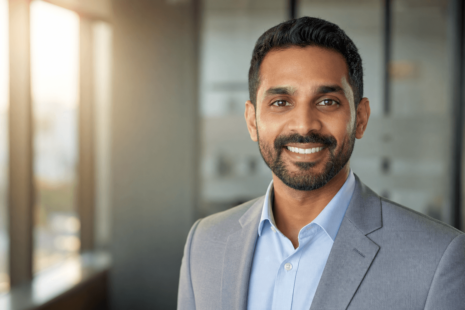 Editorial headshot illustrating best background for headshots — produced with QuickAI Headshots.