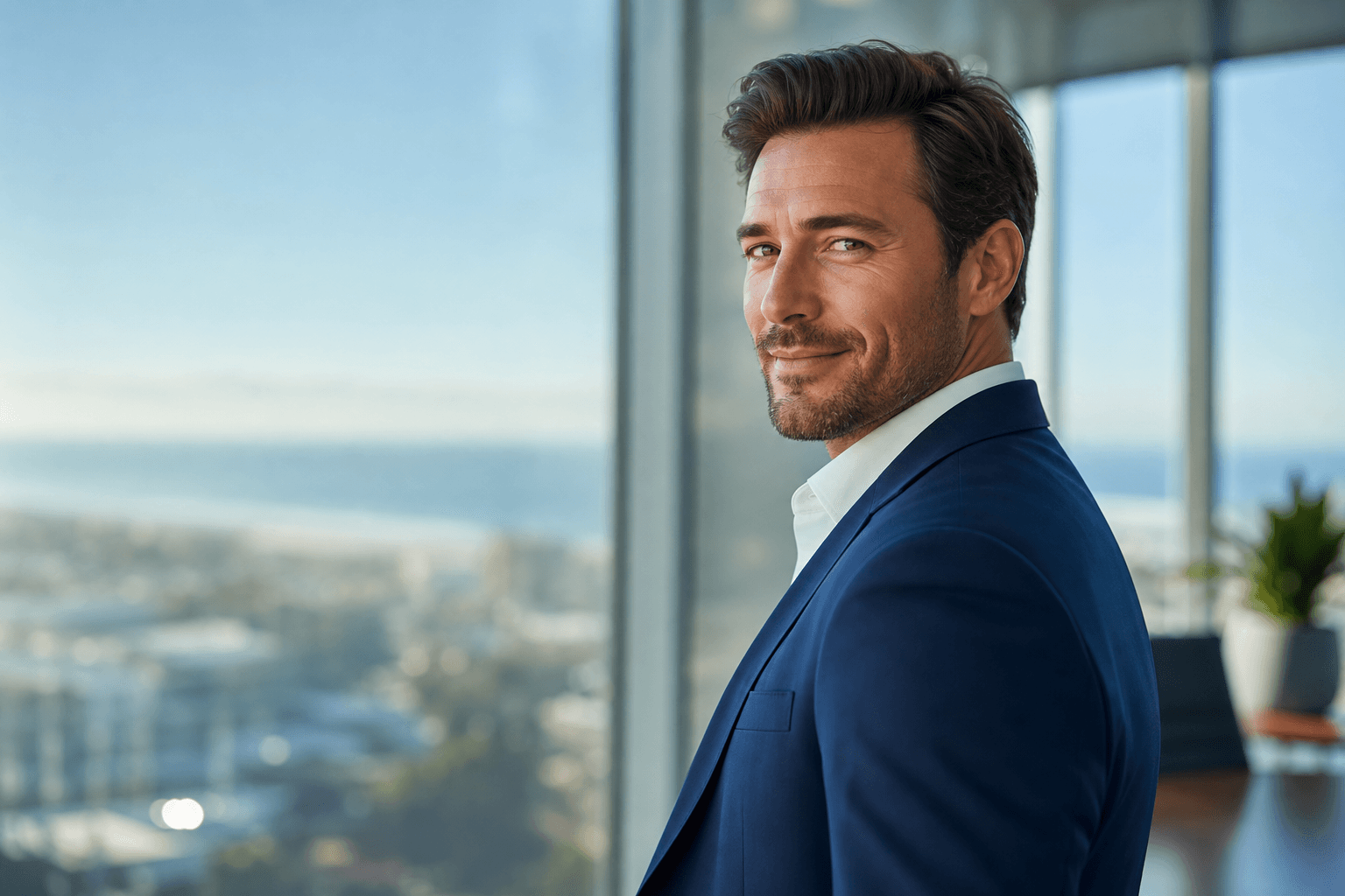 Editorial headshot illustrating professional headshots huntington beach — produced with QuickAI Headshots.